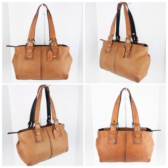 Coach Burnished Tan Leather Soho Satchel Tote Bag - Picture 6 of 8